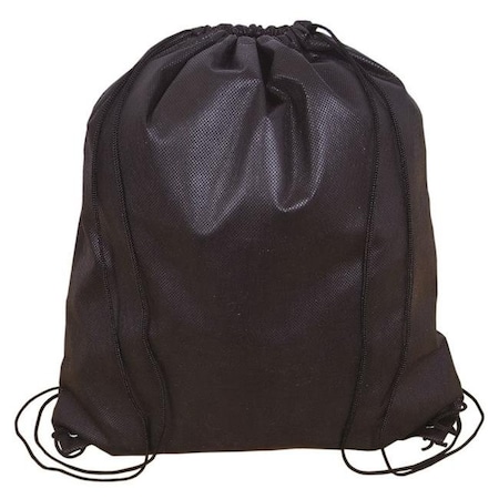 Debco Debco NW4190 Jumbo Non Woven Drawstring Backpack - Black  - 12 Pack NW4190
